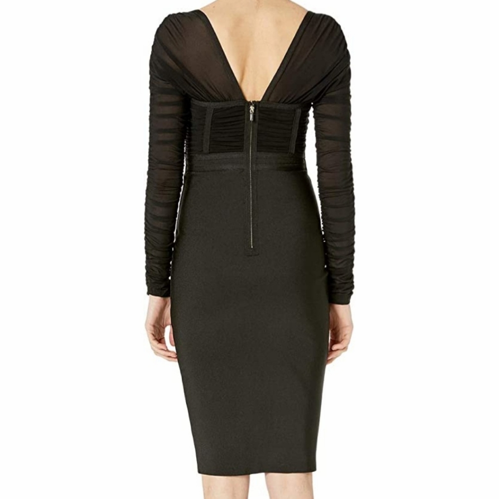 Bebe black mesh contrast bandage dress (Small) - Picture 3 of 4